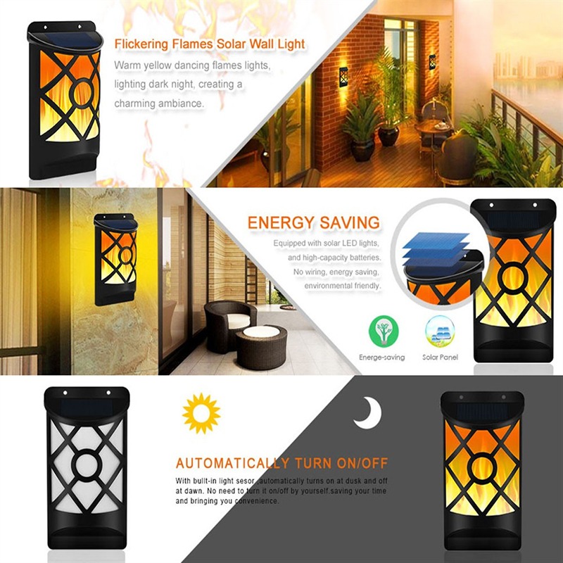 solar flame wall decorative light
