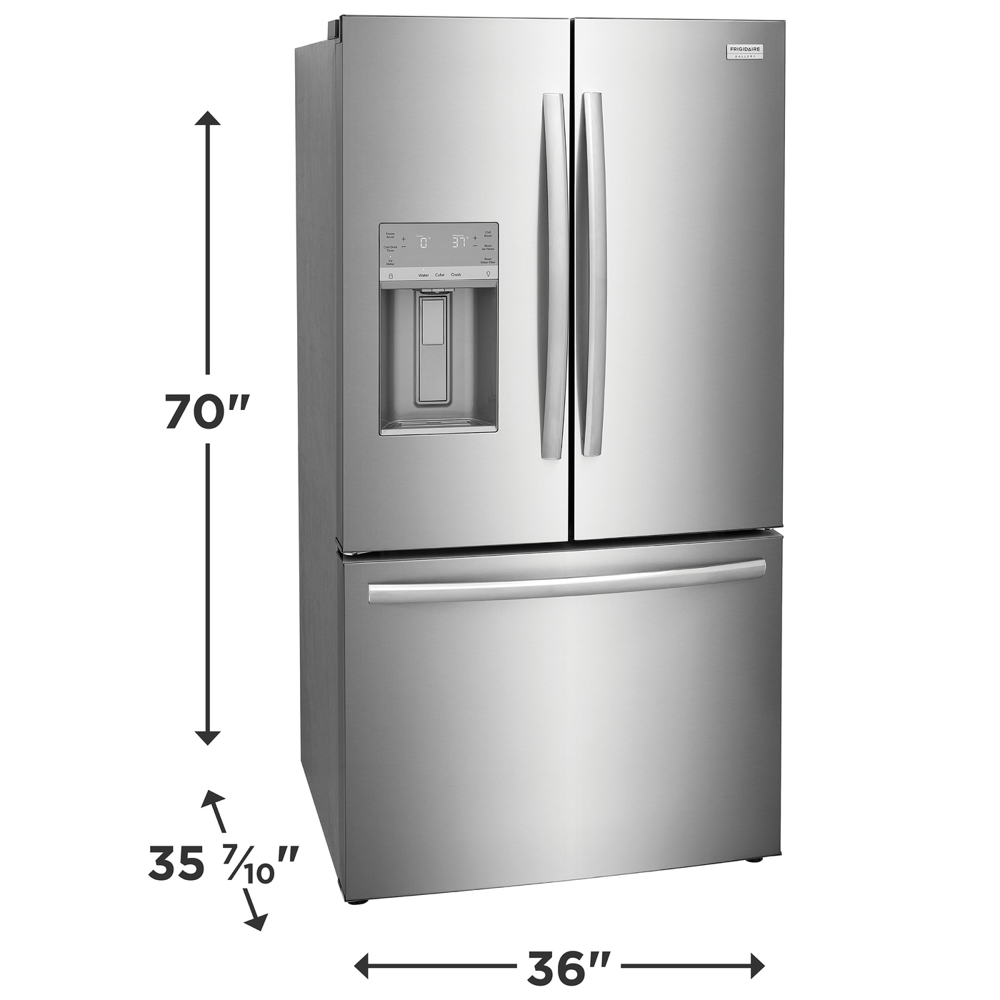 GRFS2853AF Frigidaire 36" Gallery 27.8 cu. ft. French Door Fridge - Stainless Steel